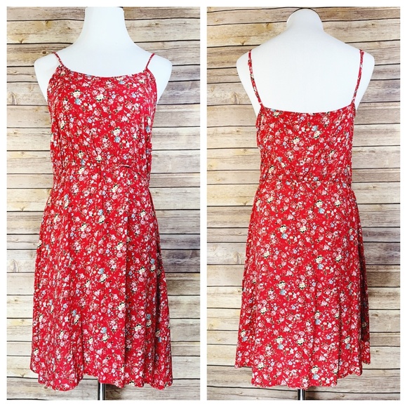 Piko 1988 Dresses & Skirts - Piko 1988 Red Floral Tank Strap Mini Dress